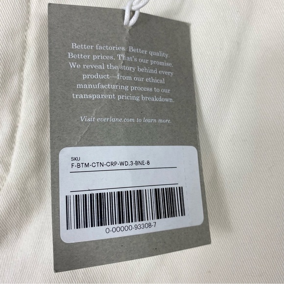 Everlane organic cotton wide leg crop pants bone - Picture 4 of 6